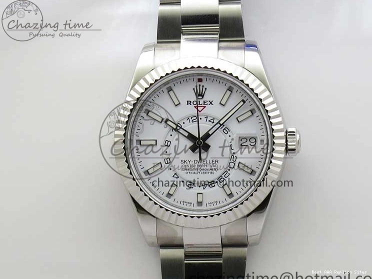 Good Copy Rolex Watches TechFriendly Bracelet to 2880 White Best Dial 326934 1:1 on 23J Edition Asian SS Noob SS Sky-Dweller 1219